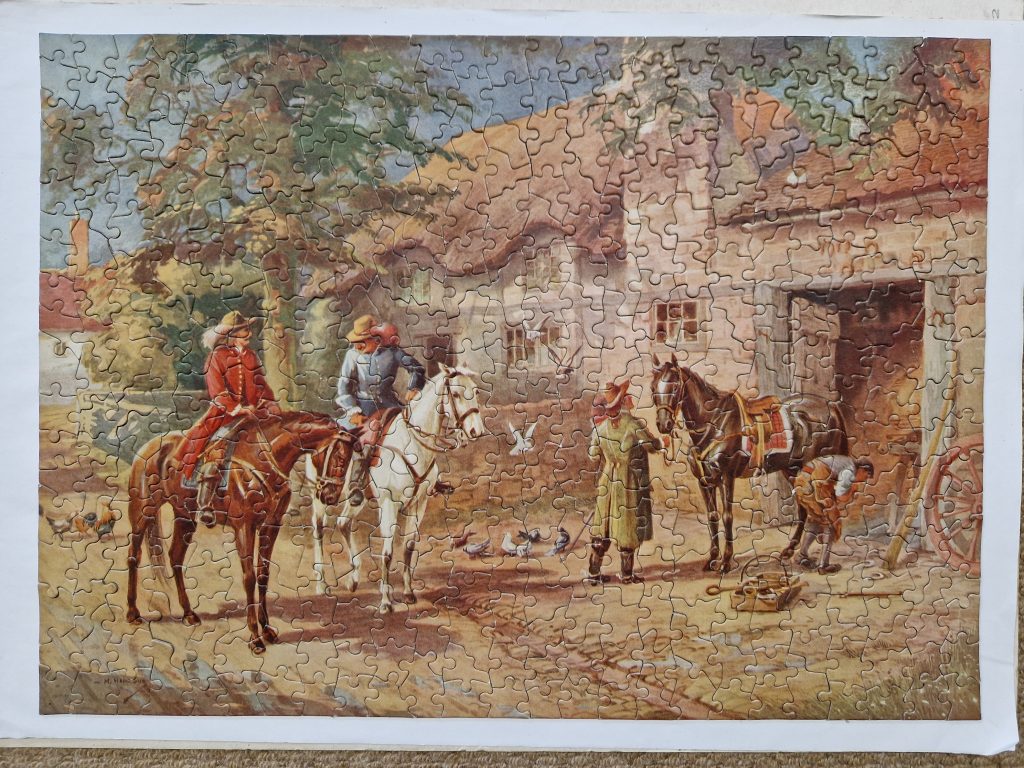 Jigsaw Picture Puzzle Halt at the Smithy Complete Waddingtons 1930's Vintage