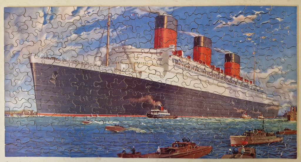 Jigsaw Puzzle Chad Valley Cunard White Star No. 534 Queen Mary 1930's Vintage