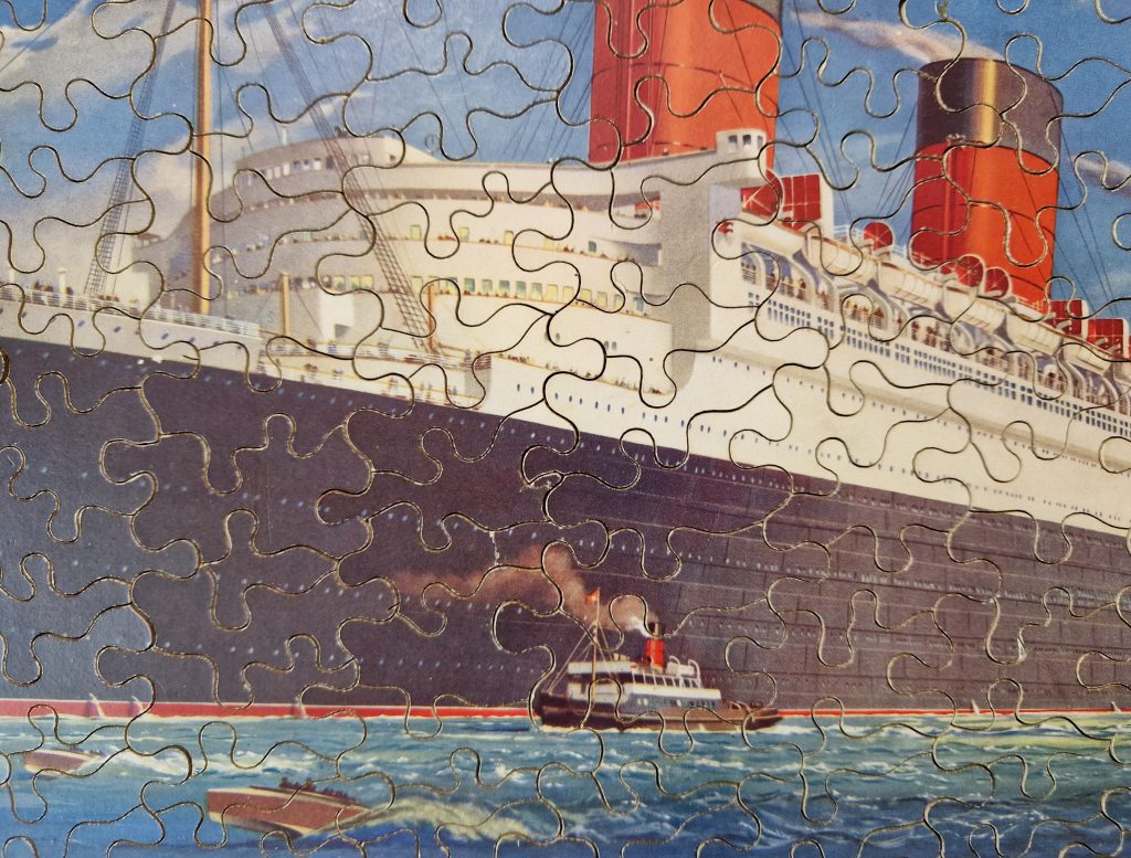 Jigsaw Puzzle Chad Valley Cunard White Star No. 534 Queen Mary 1930's Vintage