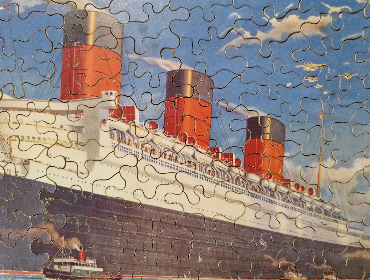 Jigsaw Puzzle Chad Valley Cunard White Star No. 534 Queen Mary 1930's Vintage - Image 4