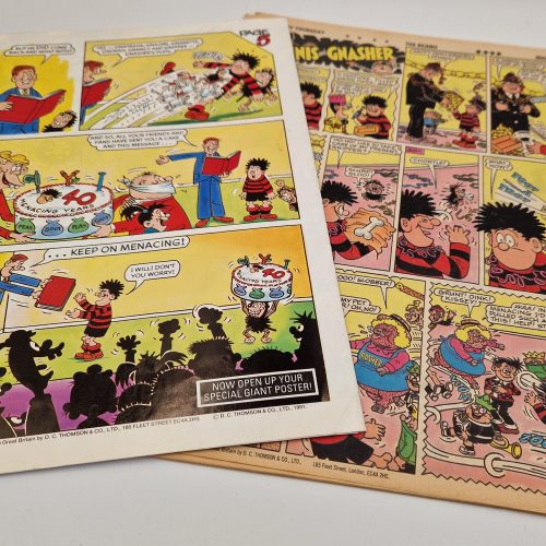 BEANO Comic No.2539 1991 FREE Dennis the Menice 40th Anniversary Poster - Image 2