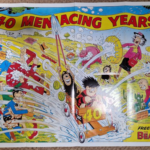 BEANO Comic No.2539 1991 FREE Dennis the Menice 40th Anniversary Poster - Image 3