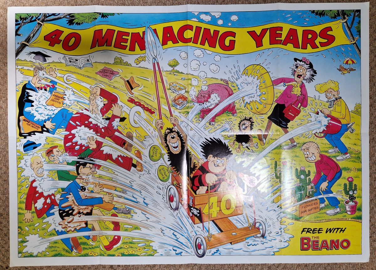 BEANO Comic No.2539 1991  FREE Dennis the Menice 40th Anniversary Poster - Image 3