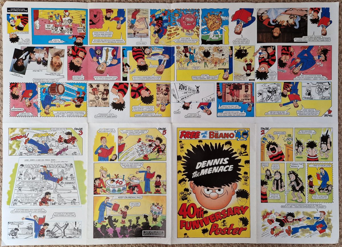 BEANO Comic No.2539 1991  FREE Dennis the Menice 40th Anniversary Poster - Image 4