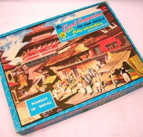 Jigsaw Puzzle No.70 MARKET in NEPAL Good Companion Tower Press Vintage - Image 1