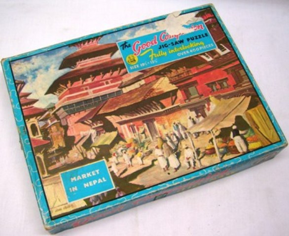 Jigsaw Puzzle Picture No.70 MARKET in NEPAL Good Companion Tower Press Vintage